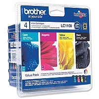 Brother LC-1100 BK/C/M/Y 4 Colour Ink Cartridge Multipack LC1100VALBP Brother LC-1100 BK/C/M/Y 4 Colour Ink Cartridge Multipack LC1100VALBP