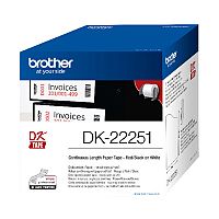 Brother DK-22251 Continuous Paper Label Roll Black and Red on White 62mm Brother DK-22251 Continuous Paper Label Roll Black and Red on White 62mm