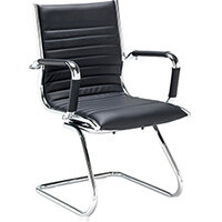 Bari executive visitors chair - black faux leather