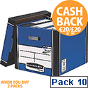 Fellowes Bankers Box Premium 726 Tall Archive Storage Box Blue and White Pack 10 Fellowes Bankers Box Premium 726 Tall Archive Storage Box Blue and White Pack 10