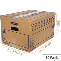 Bankers Box SmoothMove Standard Moving Box 320 x 260 x 470mm Pack of 10 6207201 Bankers Box SmoothMove Standard Moving Box 320 x 260 x 470mm Pack of 10 6207201