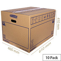 Bankers Box SmoothMove Standard Moving Box 460 x 410 x 610mm Pack of 10 6207501 Bankers Box SmoothMove Standard Moving Box 460 x 410 x 610mm Pack of 10 6207501