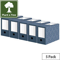 Bankers Box Decor 150mm Transfer File Blue Pack of 5 4483901 Bankers Box Decor 150mm Transfer File Blue Pack of 5 4483901