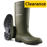 Dunlop Pricemastor PVC Wellington Boots - Non-Safety, Green, Size 07, Waterproof for Outdoor Use