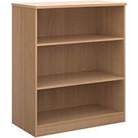 Deluxe bookcase 1200mm high with 2 shelves - beech