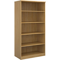Deluxe bookcase 2000mm high with 4 shelves - oak