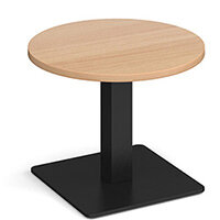 Brescia Circular 600mm Coffee Table Beech with Flat Square Black Base Brescia Circular 600mm Coffee Table Beech with Flat Square Black Base