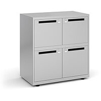 Bisley lodges with 4 doors and letterboxes - silver Bisley lodges with 4 doors and letterboxes - silver
