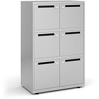 Bisley lodges with 6 doors and letterboxes - silver Bisley lodges with 6 doors and letterboxes - silver