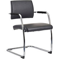Bruges meeting room cantilever chair (pack of 2) - black faux leather