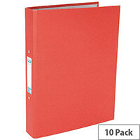 Elba Red Paper-over-Board Ring Binder Pack of 10 400033497 Elba Red Paper-over-Board Ring Binder Pack of 10 400033497