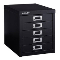 Bisley Multi-Drawer Cabinet 12 inches 5 Drawer Non-Locking Black 12/5 Bisley Multi-Drawer Cabinet 12 inches 5 Drawer Non-Locking Black 12/5