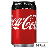 Coca-Cola Zero Sugar Coke Soft Drink Cans 330ml Each Pack of 24 A06992 Coca-Cola Zero Sugar Coke Soft Drink Cans 330ml Each Pack of 24 A06992