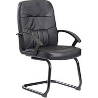 Cavalier Executive Visitors Chair - Black Leather Faced