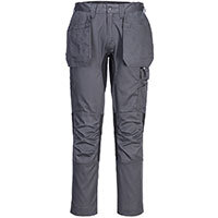 Portwest CD883 WX2 Eco Stretch Holster Trousers Metal Grey Size 28 Regular Fit