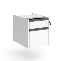 Contract 2 Drawer Fixed Pedestal With Graphite Finger Pull Handles - White