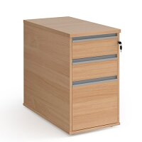 Contract 3 Drawer Desk High Pedestal 800Mm Deep With Graphite Finger Pull Handles - Beech Contract 3 Drawer Desk High Pedestal 800Mm Deep With Graphite Finger Pull Handles - Beech