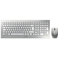 CHERRY DW 8000 Ultra Flat Wireless Keyboard/Mouse Set - 2.4GHz RF - Silver JD-0310GB