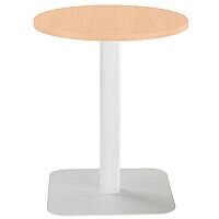 ONE Circular 600mm Cafe & Bistro Table Beech With White Square Base ONE Circular 600mm Cafe & Bistro Table Beech With White Square Base