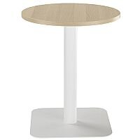 ONE Circular 600mm Cafe & Bistro Table Grey Oak With White Square Base ONE Circular 600mm Cafe & Bistro Table Grey Oak With White Square Base