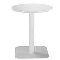 ONE Circular 600mm Cafe & Bistro Table White With White Square Base ONE Circular 600mm Cafe & Bistro Table White With White Square Base