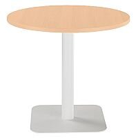 ONE Circular 800mm Cafe & Bistro Table Beech With White Square Base ONE Circular 800mm Cafe & Bistro Table Beech With White Square Base
