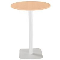 ONE Circular 800mm High Cafe & Bistro Table Beech With White Square Base ONE Circular 800mm High Cafe & Bistro Table Beech With White Square Base