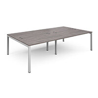 Connex Double Back To Back Desks 2800mm x 1600mm - White Frame, Grey Oak Top