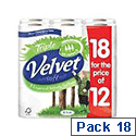 Triple Velvet Toilet Roll Pack of 18 White Toilet Paper Rolls Triple Velvet Toilet Roll Pack of 18 White Toilet Paper Rolls