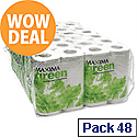 Maxima Green Recycled Toilet Paper Roll White 2 Ply Pack 48 Toilet Paper Rolls Maxima Green Recycled Toilet Paper Roll White 2 Ply Pack 48 Toilet Paper Rolls