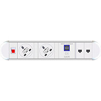 Chroma Clip-on Power Module 2 x UK Sockets, 1 x twin USB Fast Charge, 2 x RJ45 Sockets - Black Chroma Clip-on Power Module 2 x UK Sockets, 1 x twin USB Fast Charge, 2 x RJ45 Sockets - Black