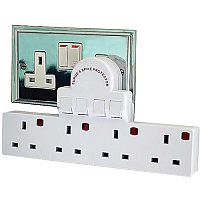 4 Gang 13A Switched Surge Protected One to Four Socket Adaptor 4 Gang 13A Switched Surge Protected One to Four Socket Adaptor