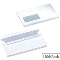 5 Star Office White DL Window Envelopes Self Seal Wallet 90gsm Pack of 1000 5 Star Office White DL Window Envelopes Self Seal Wallet 90gsm Pack of 1000