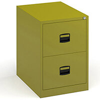 Steel 2 drawer contract filing cabinet 711mm high - green Steel 2 drawer contract filing cabinet 711mm high - green