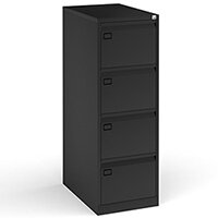 Steel 4 drawer filing cabinet 1321mm high - black