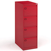 Steel 4 drawer filing cabinet 1321mm high - red Steel 4 drawer filing cabinet 1321mm high - red