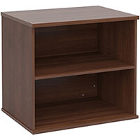 Deluxe desk high bookcase 600mm deep - walnut