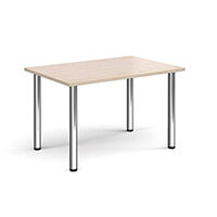 Rectangular chrome radial leg meeting table 1200mm x 800mm - maple Rectangular chrome radial leg meeting table 1200mm x 800mm - maple