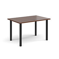 Rectangular black radial leg meeting table 1200mm x 800mm - walnut Rectangular black radial leg meeting table 1200mm x 800mm - walnut