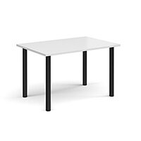 Rectangular Black Radial Leg Meeting Table W1200xD800xH725mm - White