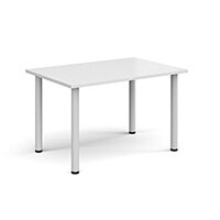 Rectangular white radial leg meeting table 1200mm x 800mm - white Rectangular white radial leg meeting table 1200mm x 800mm - white