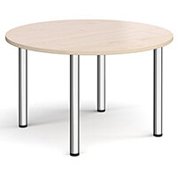 Circular chrome radial leg meeting table 1200mm - maple Circular chrome radial leg meeting table 1200mm - maple