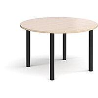 Circular black radial leg meeting table 1200mm - maple Circular black radial leg meeting table 1200mm - maple