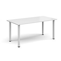 Rectangular White Radial Leg Meeting Table W1600xD800xH725mm - White