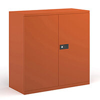 Steel contract cupboard with 1 shelf 1000mm high - orange Steel contract cupboard with 1 shelf 1000mm high - orange