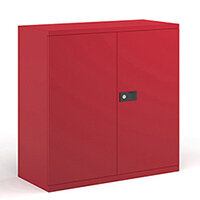 Steel contract cupboard with 1 shelf 1000mm high - red Steel contract cupboard with 1 shelf 1000mm high - red