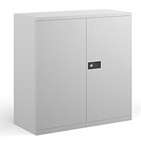 Steel contract cupboard with 1 shelf 1000mm high - white