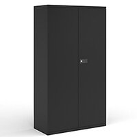 Steel contract cupboard with 3 shelves 1806mm high - black