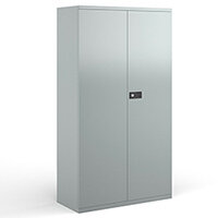 Steel contract cupboard with 3 shelves 1806mm high - silver Steel contract cupboard with 3 shelves 1806mm high - silver