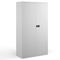 Steel contract cupboard with 3 shelves 1806mm high - white